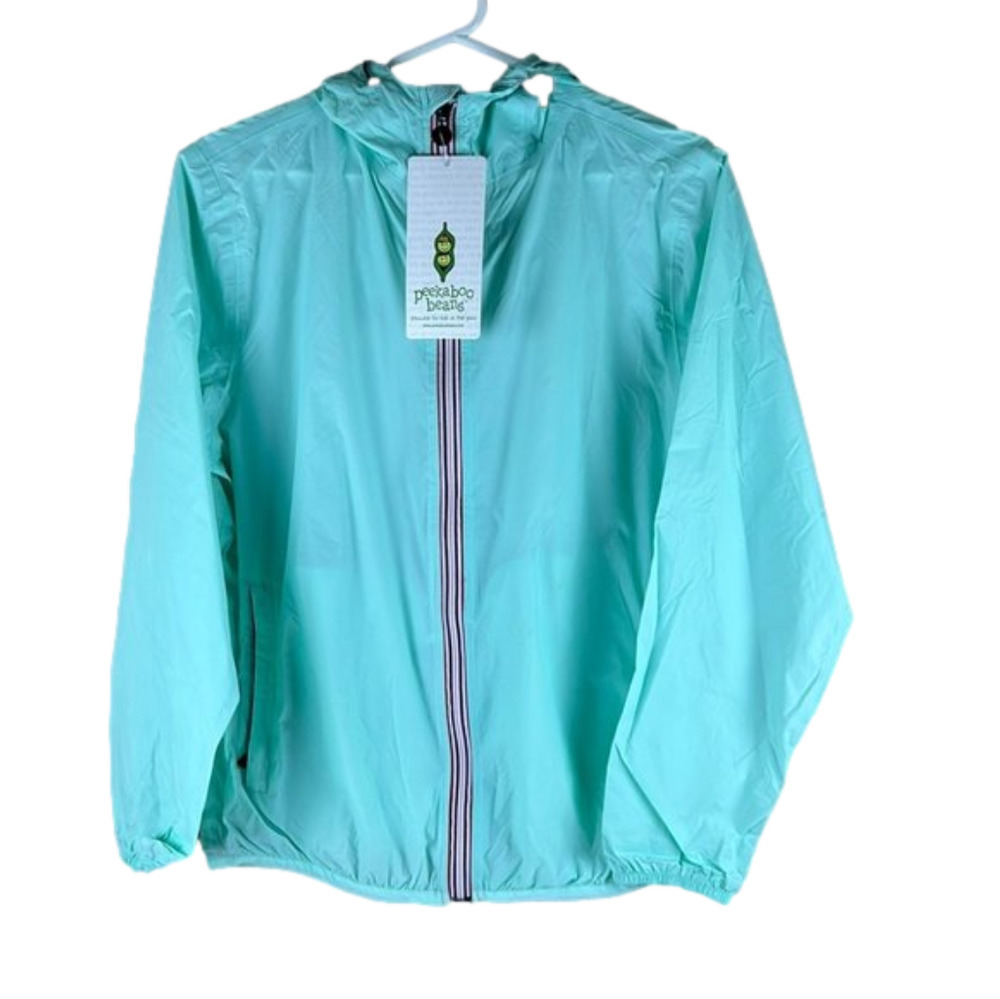Nwt Peekaboo Beans Mint Windbreaker Rain Coat